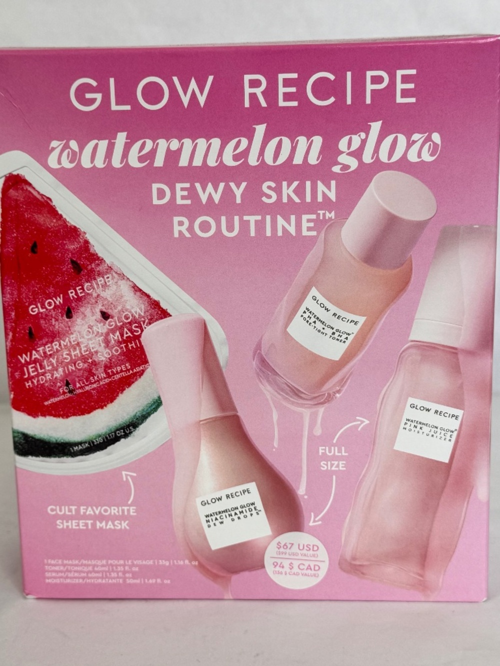 Glow Recipe Watermelon Glow Dewy Skin Routine 4pc. Beauty Set NIB $67